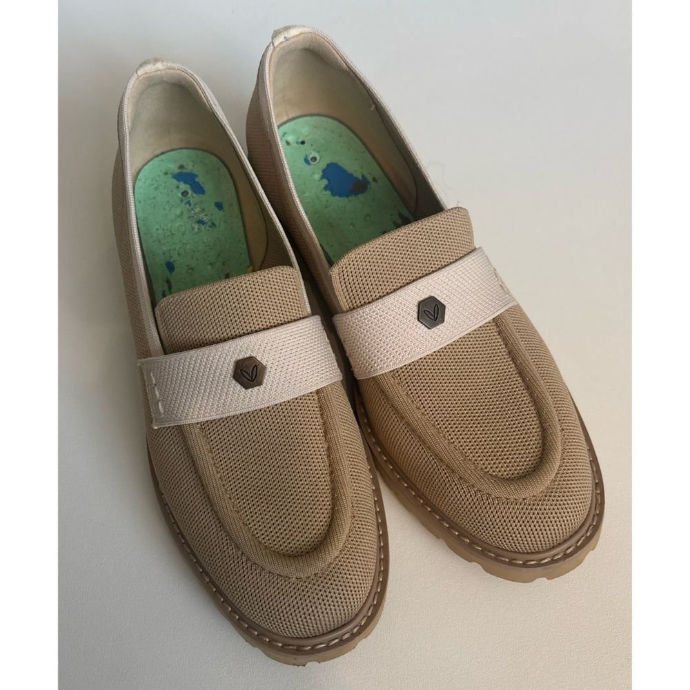 Vivaia Round-Toe Platform Chunky Heel Loafers (Francesca) Nude Peach Ivory 10.5 - Picture 4 of 8